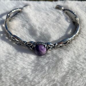 Carolyn Pollack Purple Turquoise Sterling Silver cuff Bracelet NWOT